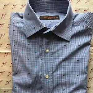 ETRO Cotton Woven Button Down Long Sleeve Shirt